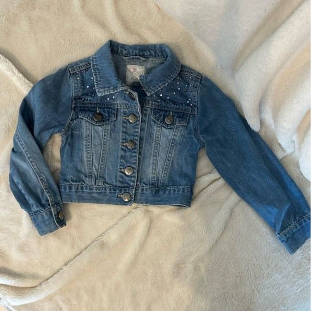 Girls Jean Jacket with Multi-colored Accents